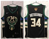 Bucks 34 Giannis Antetokounmpo Black Nike 2021 NBA Finals Champions Swingman Jersey,baseball caps,new era cap wholesale,wholesale hats